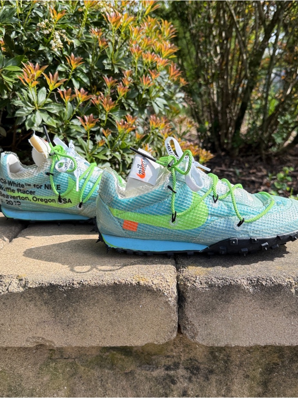 Nike x Off White Waffle Racer in Vivid Sky EUC Size 8 - Picture 2 of 12